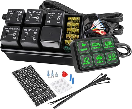 Nirider - Panel de interruptor de 8 bandas, regulable, estroboscópico momentáneo, multicolor, panel de interruptor RGB de 12 V, sistema de control