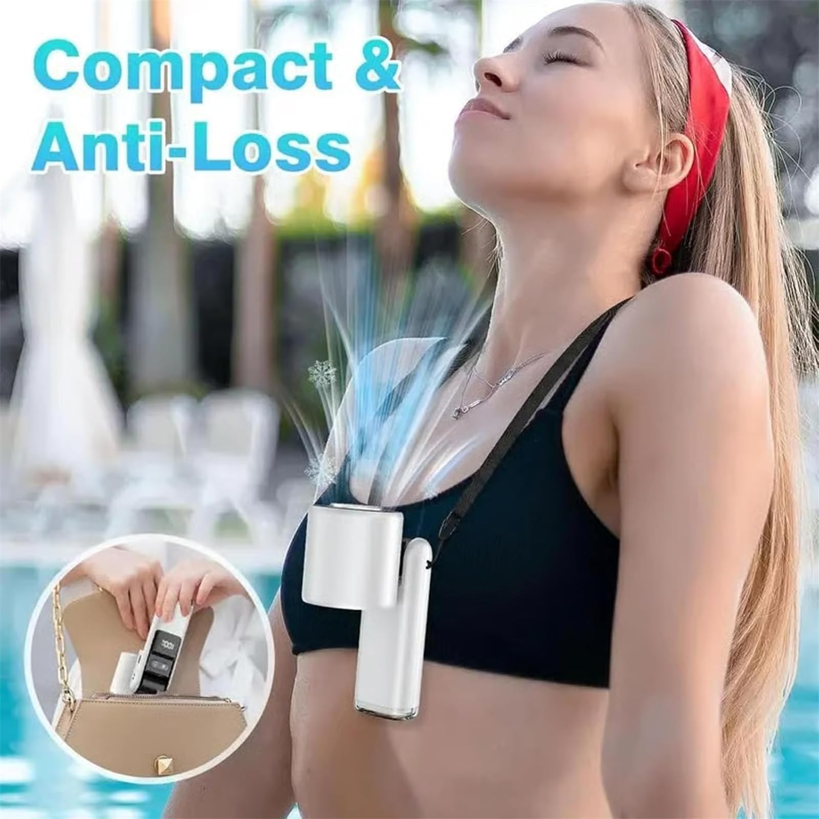 Portable Ice Cooling Handheld Fan With Semiconductor Cooling Plate, USB Rechargeable Personal Turbo Mini Hand Held Fan That Blow Cold Air, 5 Speeds Ice Cooler, Gift For Womens, Mens, Travel, Outdoor
