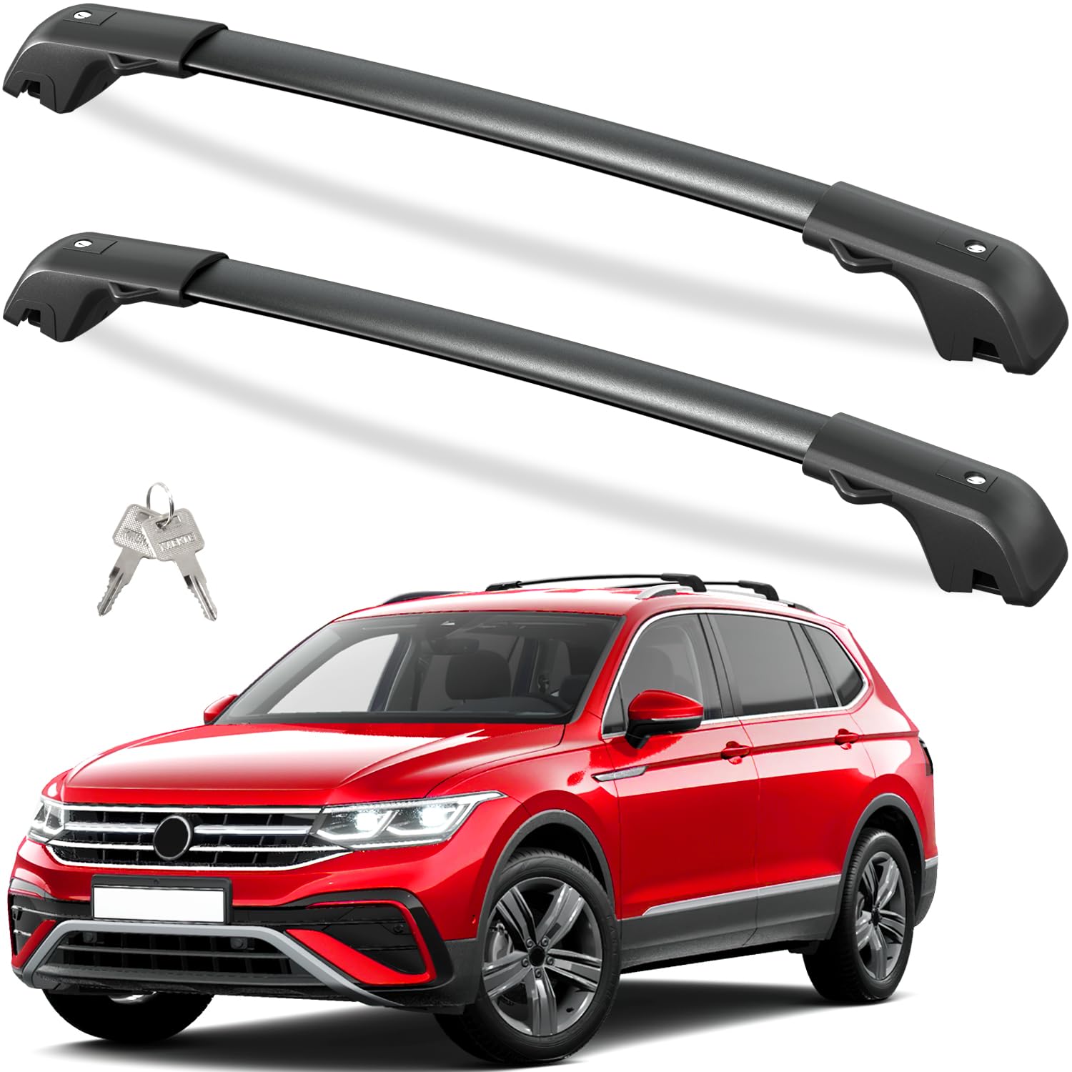 Photo 1 of **USED**
Tuyoung 300lbs Lockbale Roof Rack Cross Bars Compatible with Volkswagen VW Tiguan 2018-2026 (Not for Limited) & Taos 2022-2026, Heavy Duty Anti-Theft Aluminum Roof Rails Crossbars Rooftop Cargo Bars