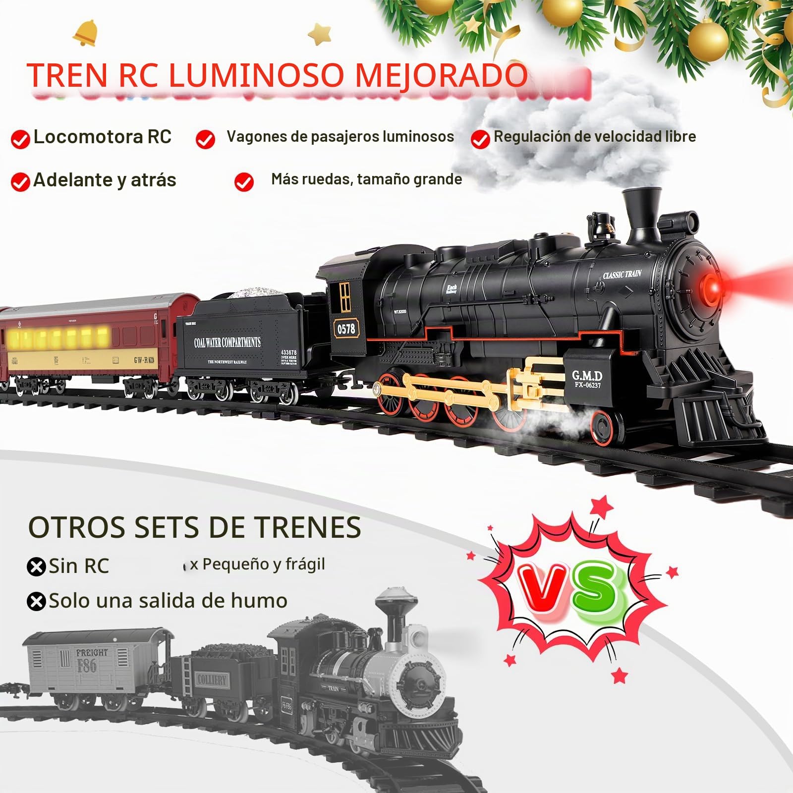 Hot Bee Tren eléctrico para niños, Tren teledirigido para niños