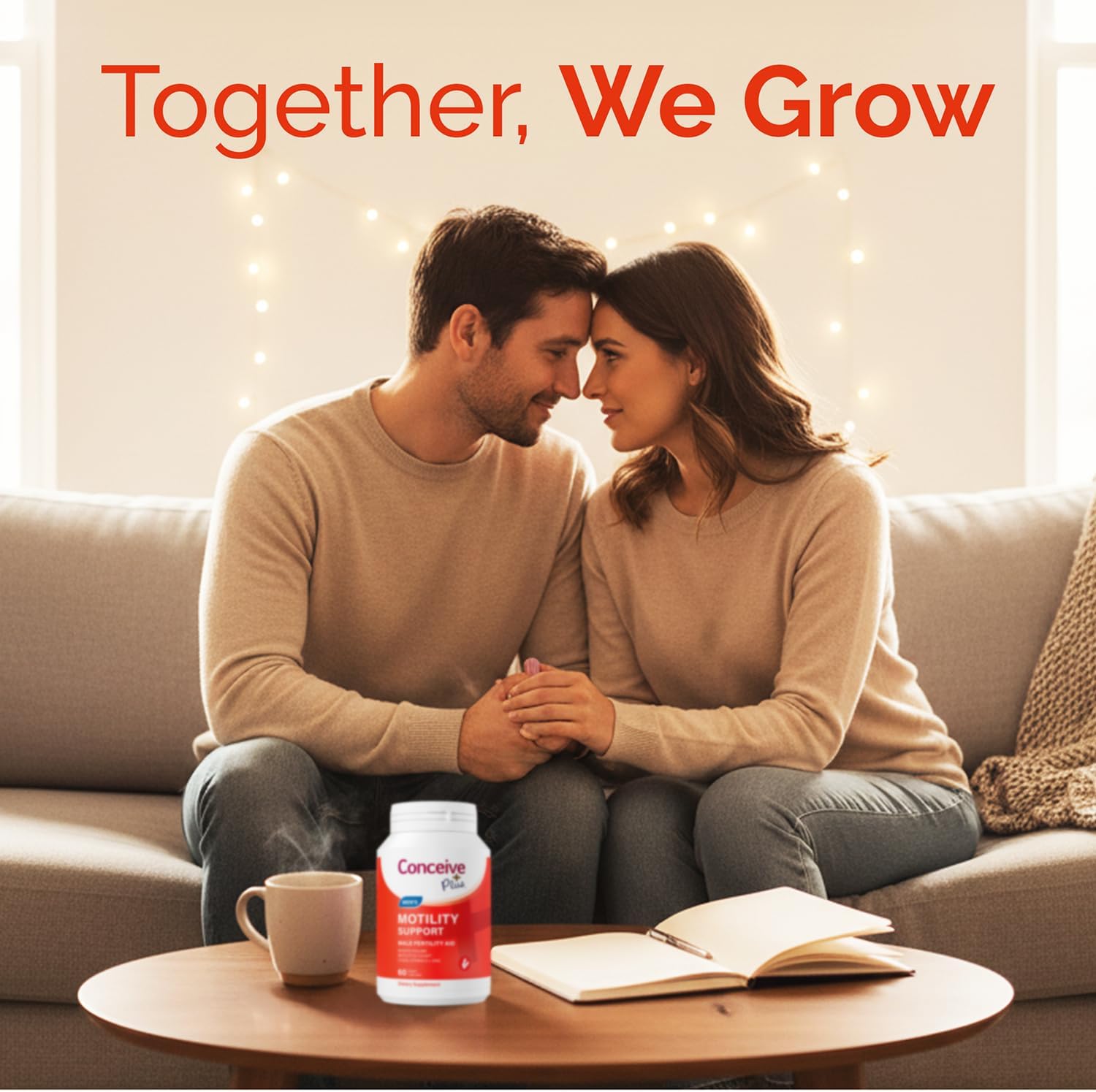 CONCEIVE PLUS Motility Support for Men | Boost Sperm Volume & Count | Spermidine Supplements with Vitamin D, E, Zinc, Antioxidants – Multivitamin Fertility Supplements for Men, 60 Caps