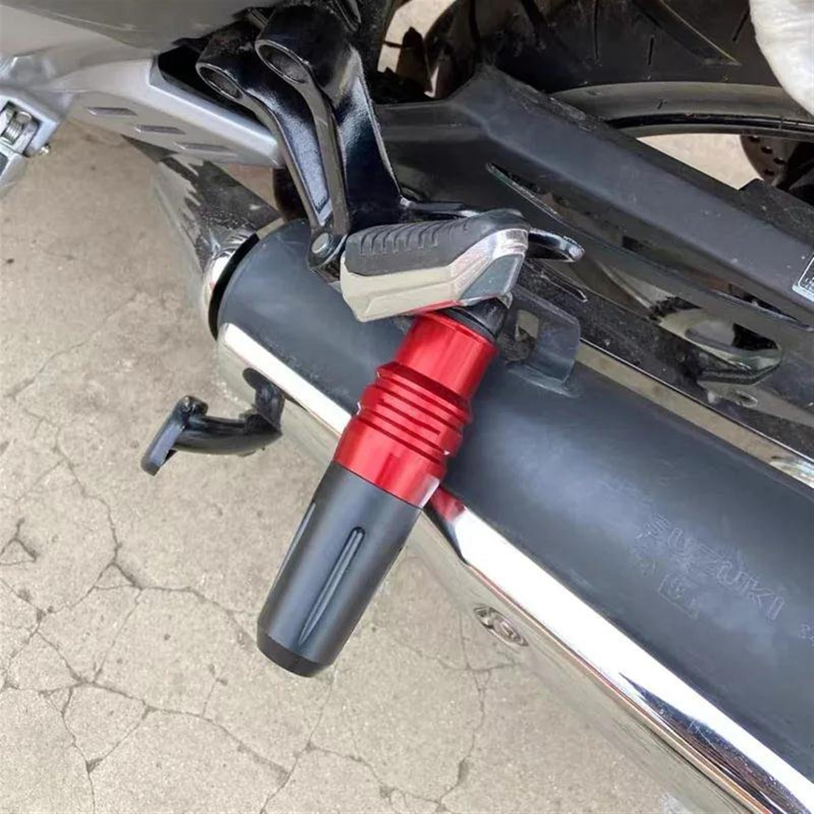 Fallschutz Motorrad CNC Aluminium Anti-Kollisions-Pad Auspuff Rahmen Slider Schutzhülle Für GROM MSX125 2014–2019(Titanium)