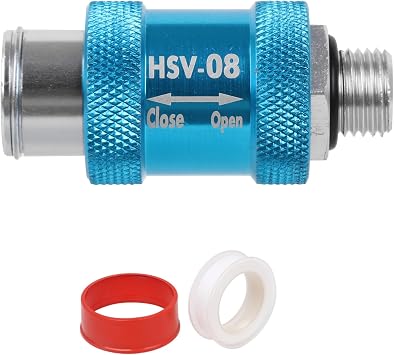 HSV-08 1/4" Thread Aluminum Flow Control Hand Manual Slide Valve Blue Sliver