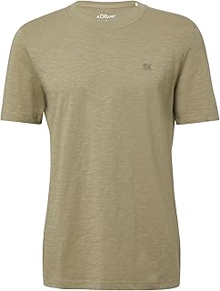 T-Shirt with flame yarn texture and logo print