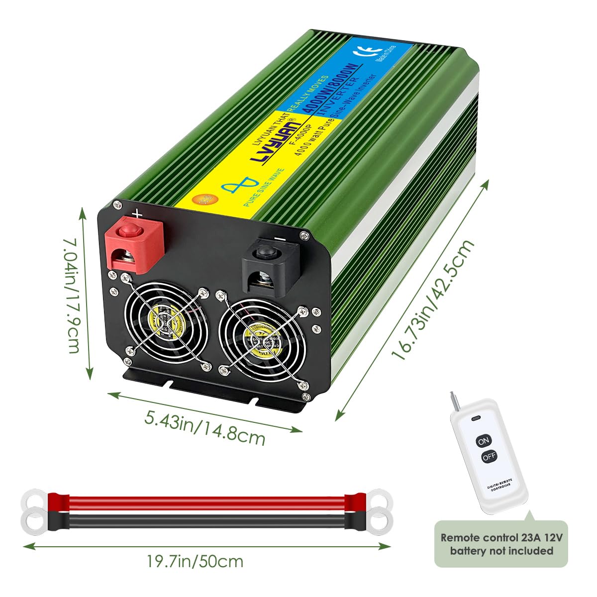 LVYUAN 4000 Watt Heavy Duty 8000(Peak) Pure Sine Wave