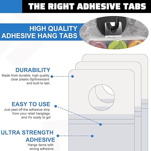 Miniatura 5 de Blulu 1500 Piezas Etiquetas Colgantes Transparentes con Ranura Agujero Pestañas Colgantes Autoadhesivas Etiquetas Colgantes Transparentes Plásticas