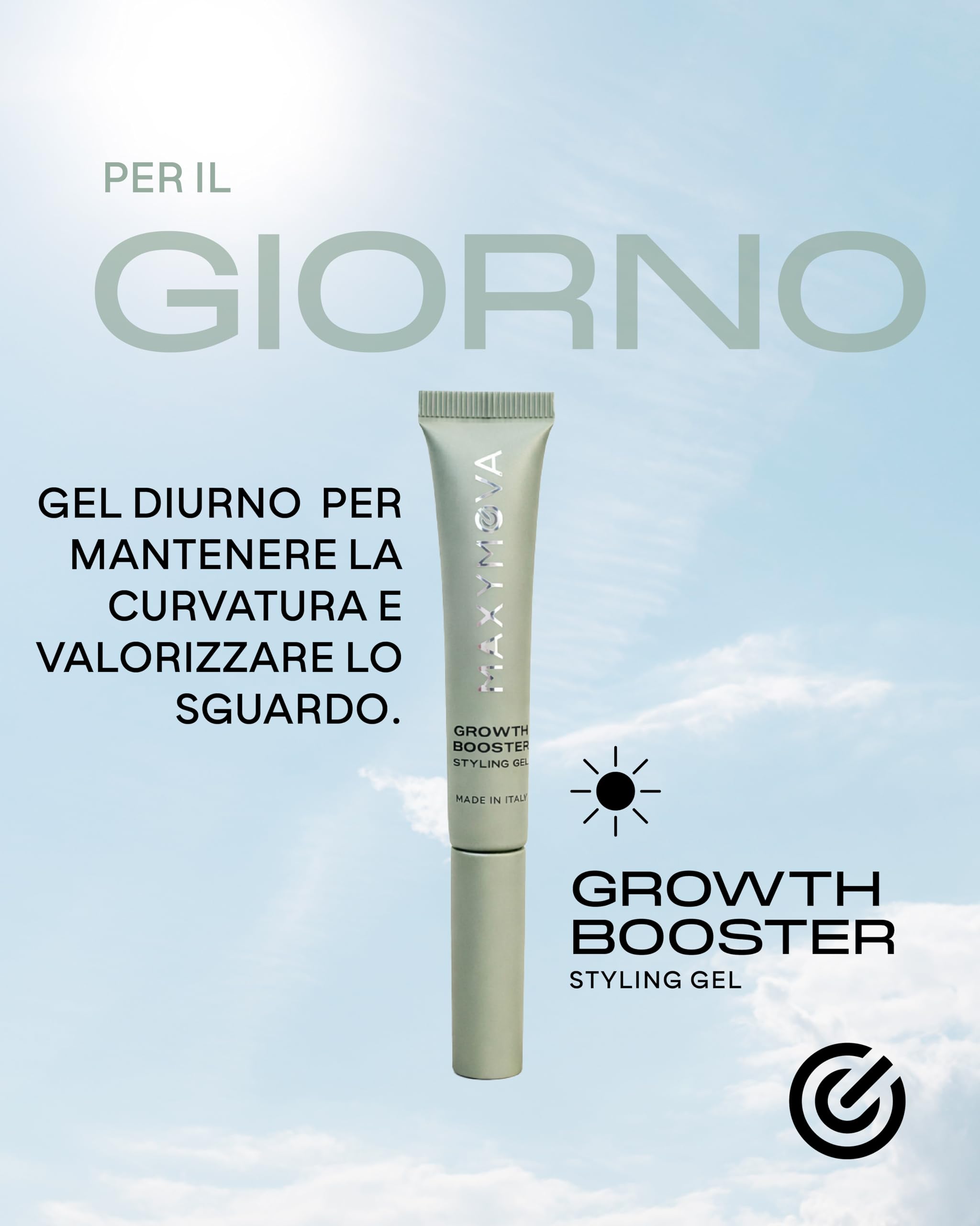MAXYMOVA Growth Booster – Gel Siero Avanzato Ciglia e Sopracciglia con 5% Capixyl™ per ciglia e sopracciglia più forti e dall'aspetto più pieno e per fissare la curvatura dopo la Laminazione.