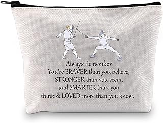MBMSO Fencing Gifts for Girls Fencing Makeup Bag Fencer Gifts Fencing Cosmetic Travel Bag Fencing Lover Gifts Fencer Coach Gifts Fencing Sport Bag, Fencing bag, medium,