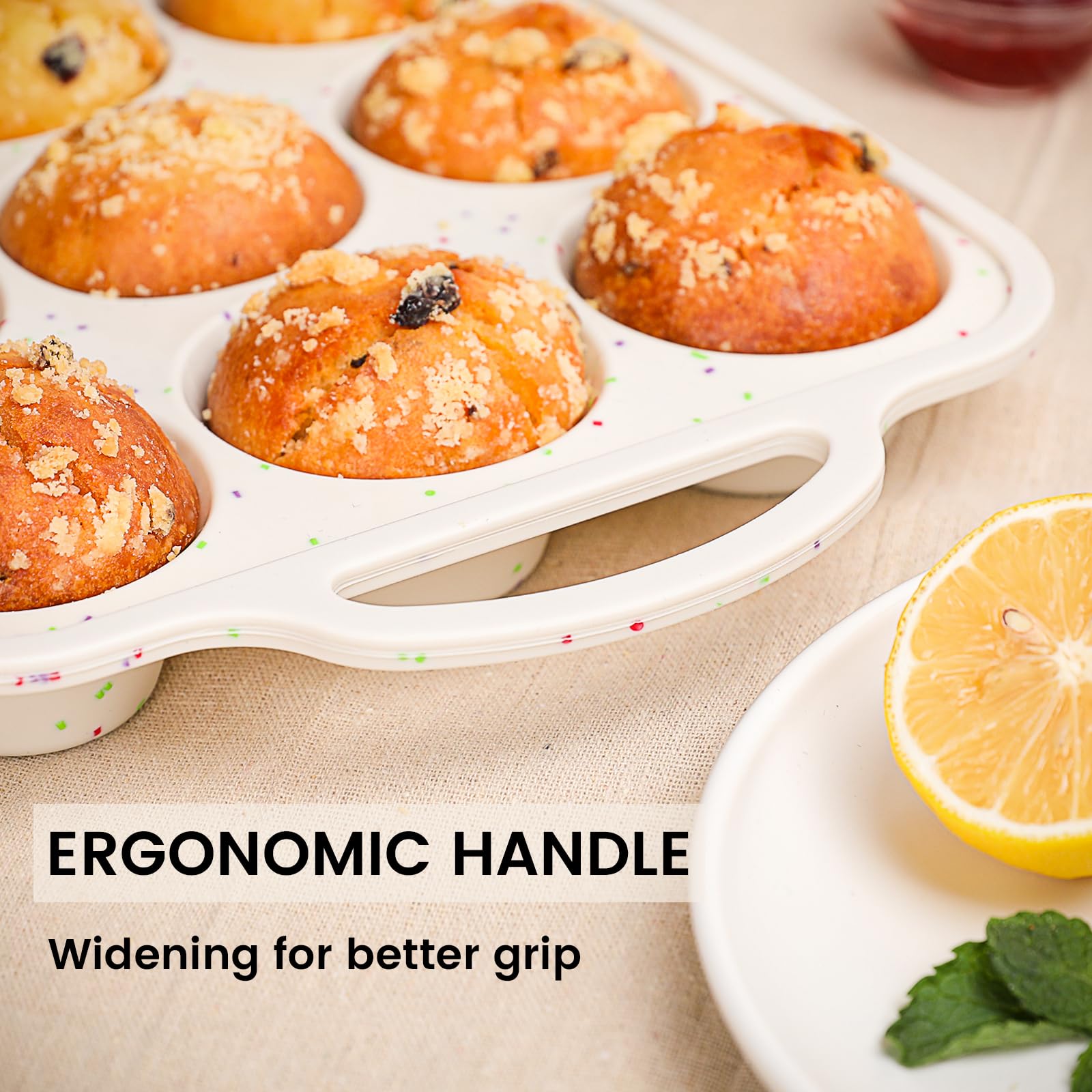 まふぃん Amazon | Vinino 小型シリコンマフィンパン 金属強化フレーム