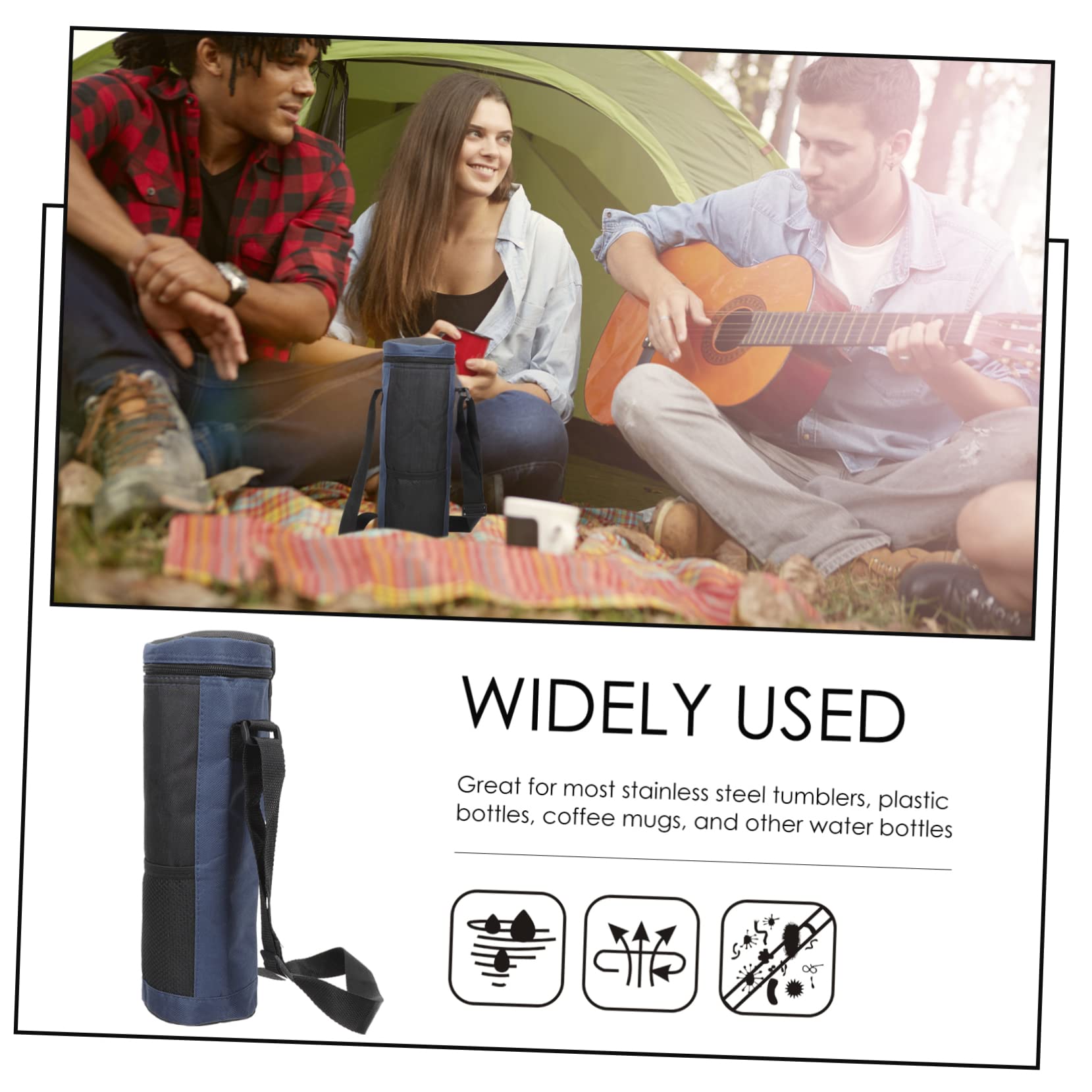 Yardwe 4 Piezas Juego De Tazas Termo Aislamiento Cámping Manga Bolsa Largo Funda Enfriadora De Botellas Tapa De Biberón De Bebé Portabotellas Aislado Cantimplora Tela Oxford