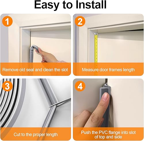 Miniatura 18 de Sello de puerta de corte extra largo de 40 pies para espacios grandes y fácil instalación (blanco)