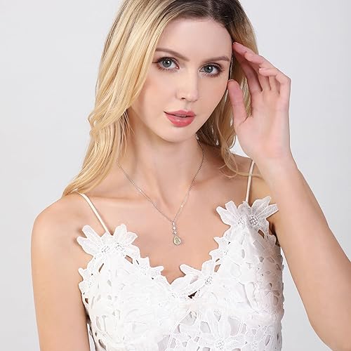 Miniatura 5 de TIANYU GEMS Collar con colgante de moissanita amarilla de 2 quilates para mujer plata de ley chapada en oro amarillo de 18 quilates elegante collar