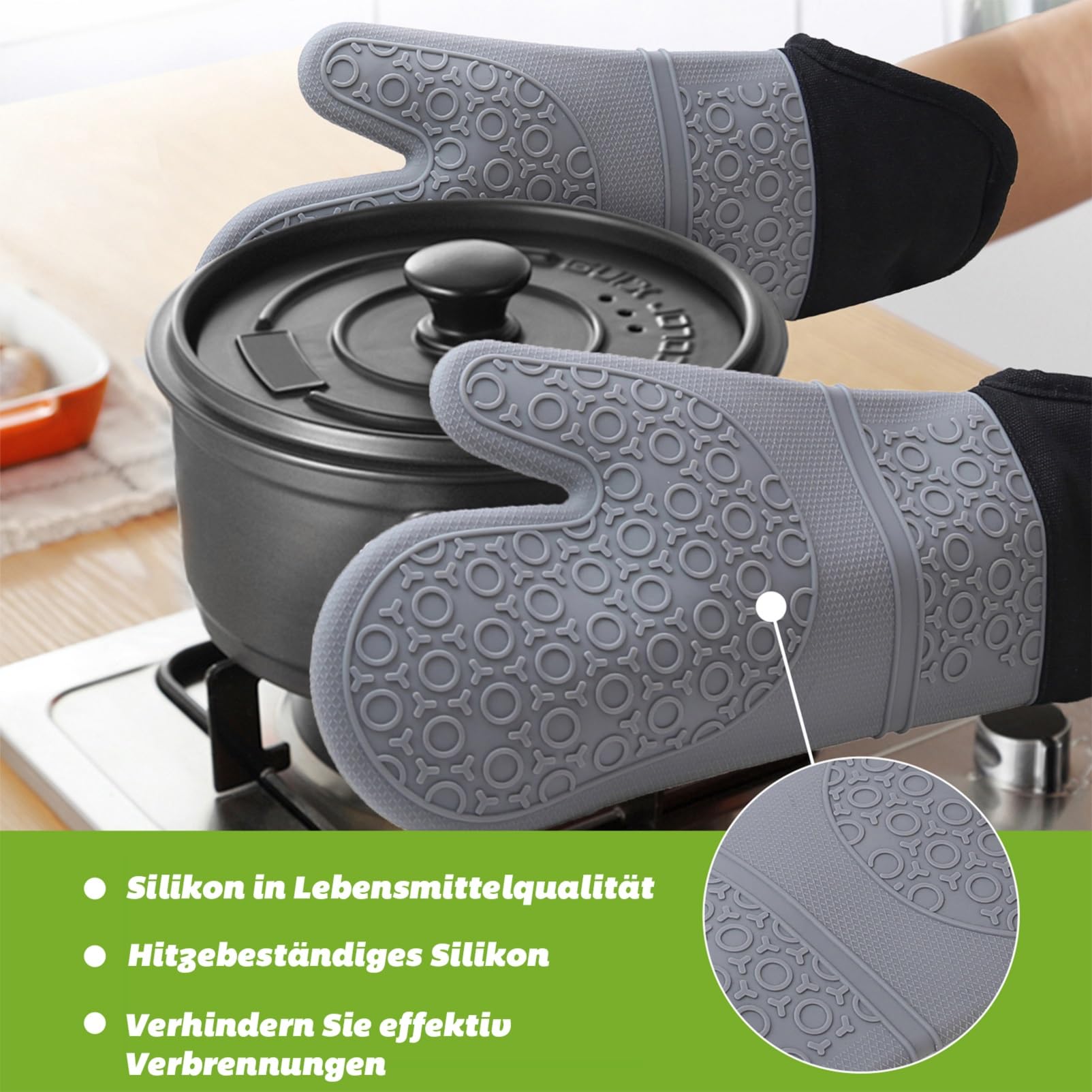 Guanti Da Forno In Silicone Resistenti Al Calore Fino A 260 C Antiscivolo Per Cucinare 68663741