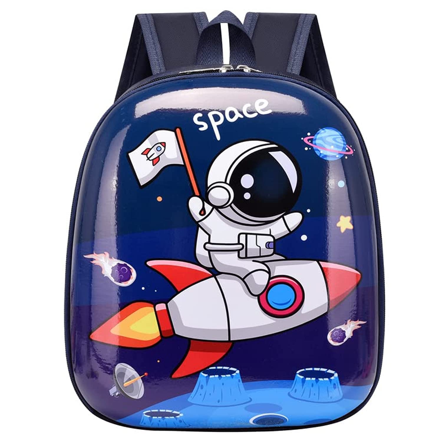 Dinosaur Toddler School Backpack 3D Comic Elementary Student Schoolbag Waterproof Lightweight Kids Bookbags for Boys Girls (Astronaut)