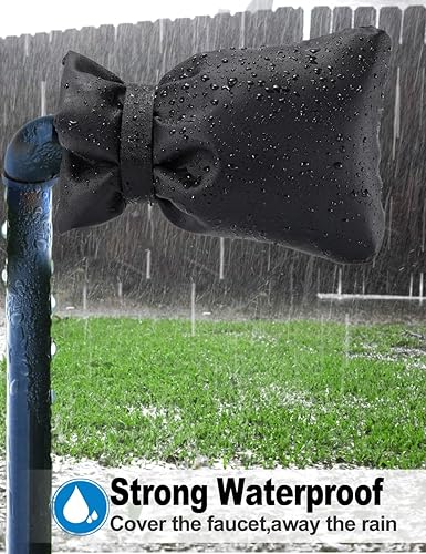 Miniatura 5 de Wohohoho Funda para grifo de exterior para invierno, 2 paquetes Pro de 10 pulgadas de alto x 7 pulgadas de ancho, protección exterior negra contra