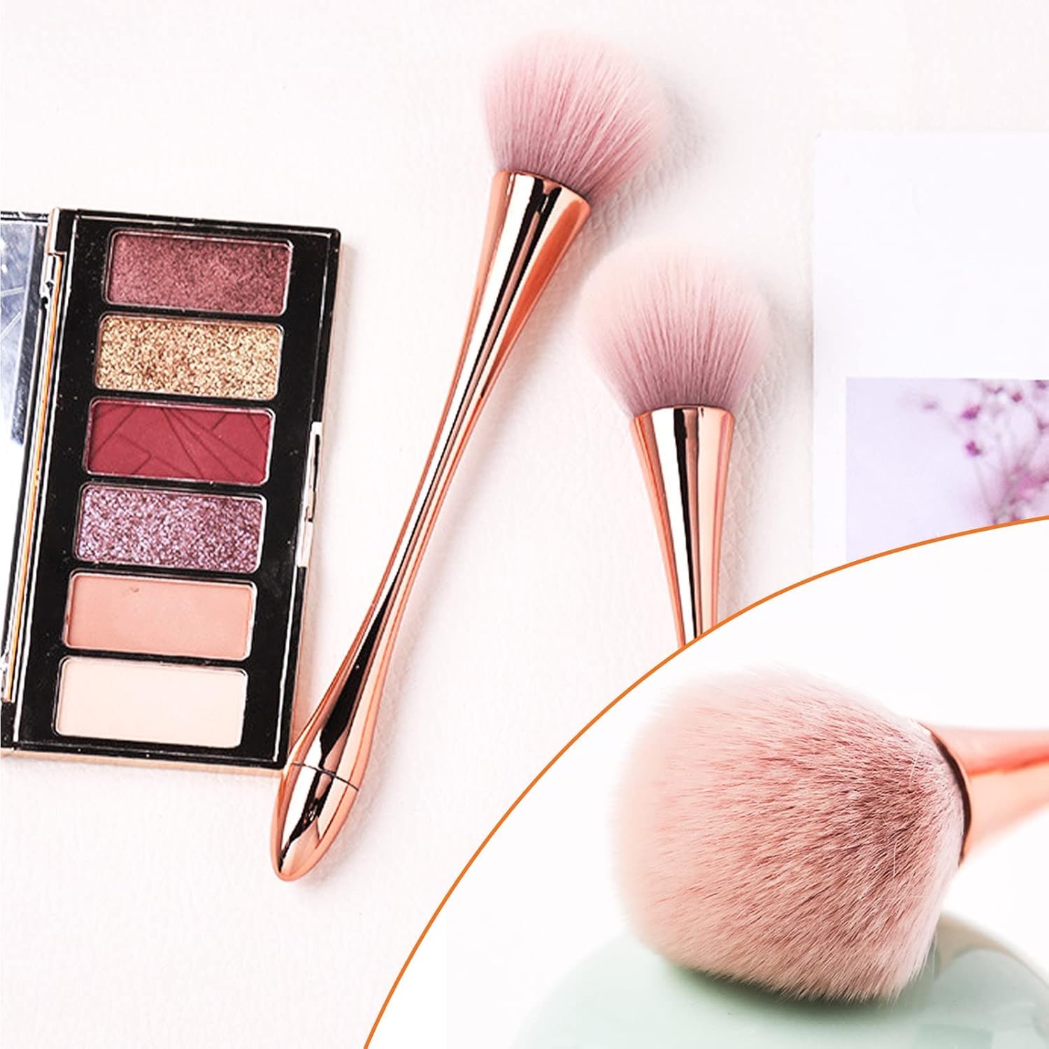 Professional Powder Makeup Brush – Ultra-Soft Bluffer Brush Synthetic Bristles for Foundation, Blush, Cream - Oval Foundation Brush for All Skin Types Soft Bristles Nail Brush Cosmetic Applicator Brush - Image 6 thumbnail