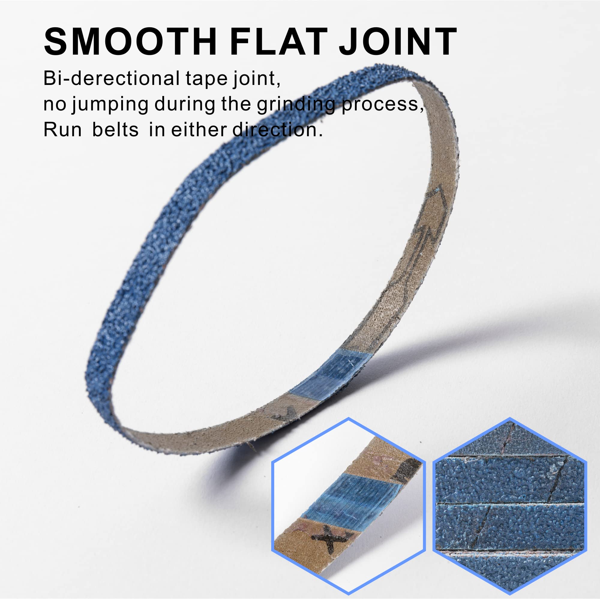 40 paquets de bandes abrasives de remplacement 10 x 330 mm, 10 bandes abrasives en corindon zirconien de 40/60/80/120 grains chacune (bandes de 3/8 pouces x 13 pouces)