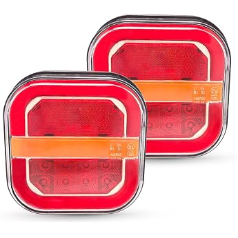 Set of 2 Truck LED Rear Lights   5 Functions 12 V 24 V Car Trailer Lighting Waterproof with Indicator Brake Lights Position Lights Number Plate Light