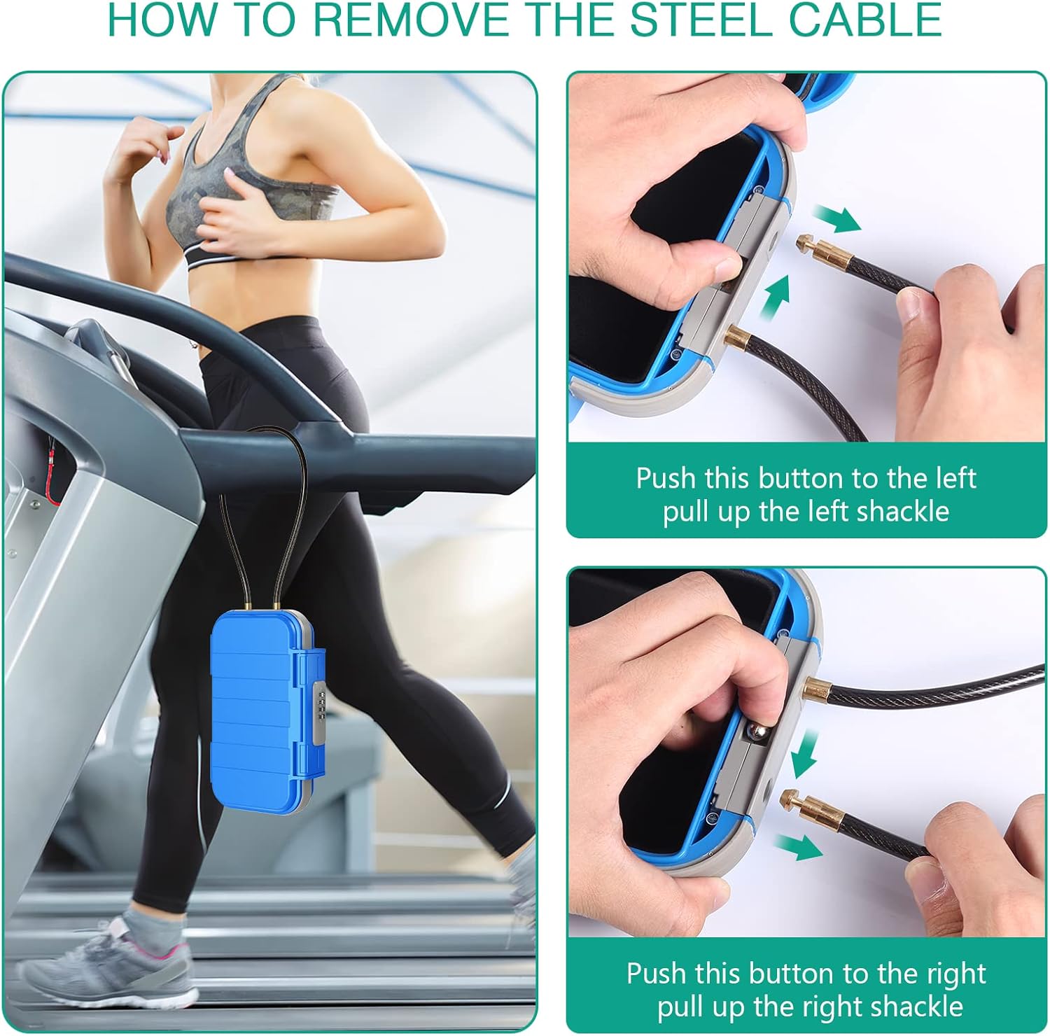 ORIA Portable Security Case, Portable Safe Box, 4 Digit Combination Key Lock Box Security Case, Smartphones, Passports, Credit Cards Safe for Car, Beach, Travel, Blue - - 