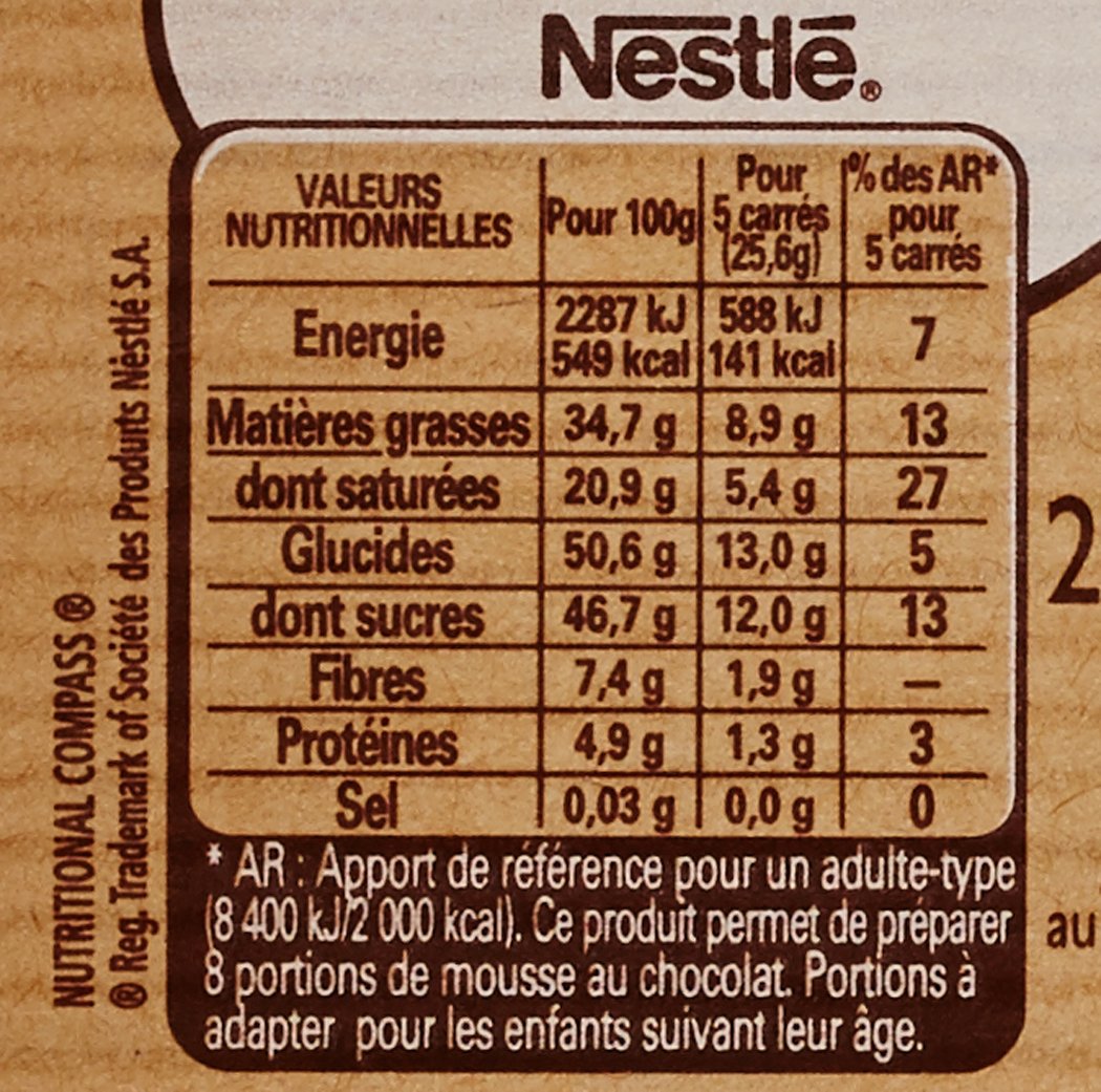 Nestlé dessert Nestlé Postres De Chocolate 2 Negro Tabletas 205G