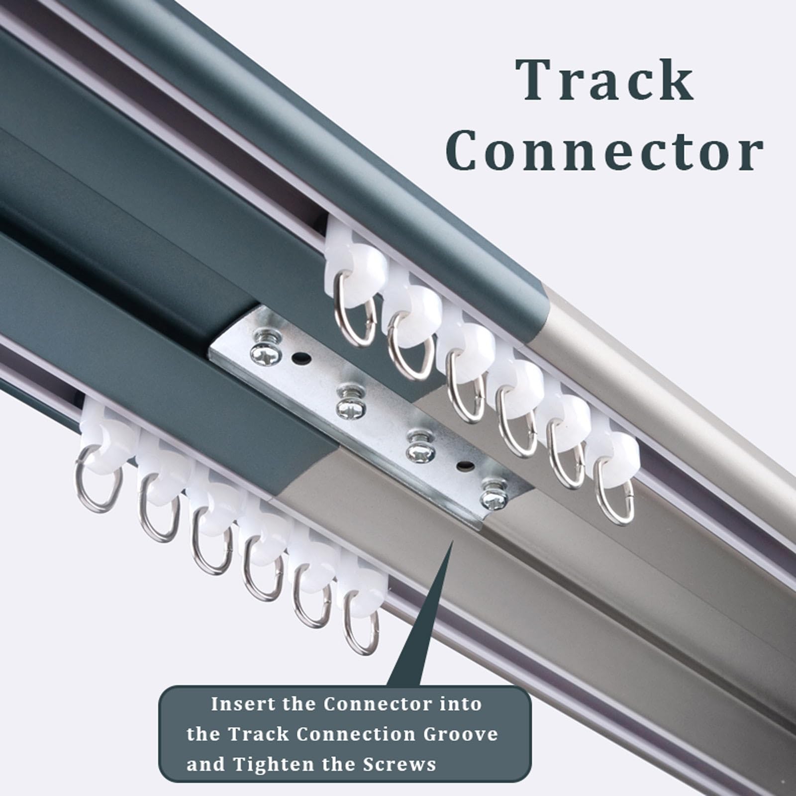 Tringle à rideaux double en aluminium avec bandes insonorisantes pour salle de bain, chambre à coucher, camping-car - Rail coulissant lisse - 150 cm - Doré