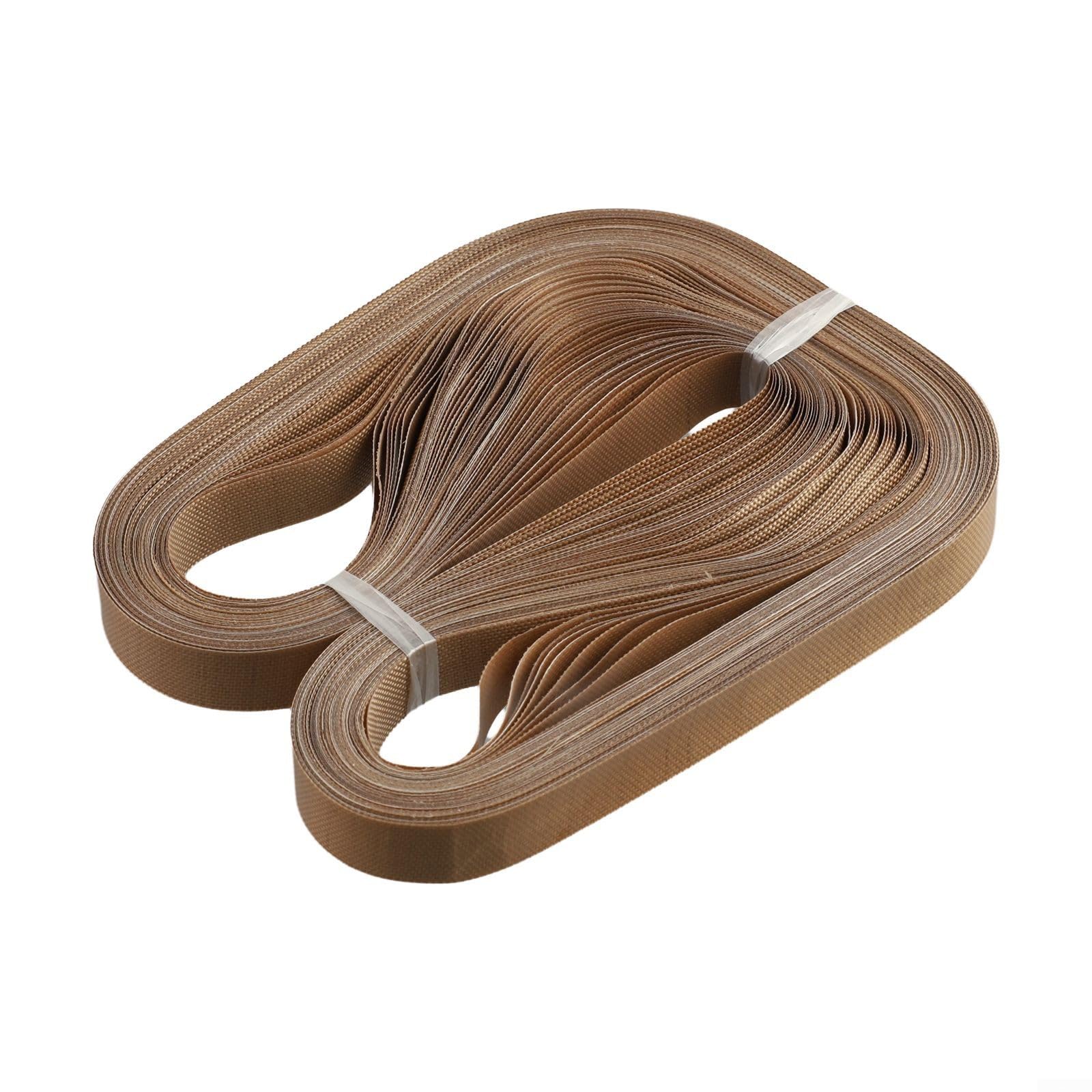 Lot de 50 bandes transporteuses en PTFE pour scellage à bande continue FR-900 FR770, 750 x 15 mm, 770 x 15 mm, 810 x 15 mm, marron
