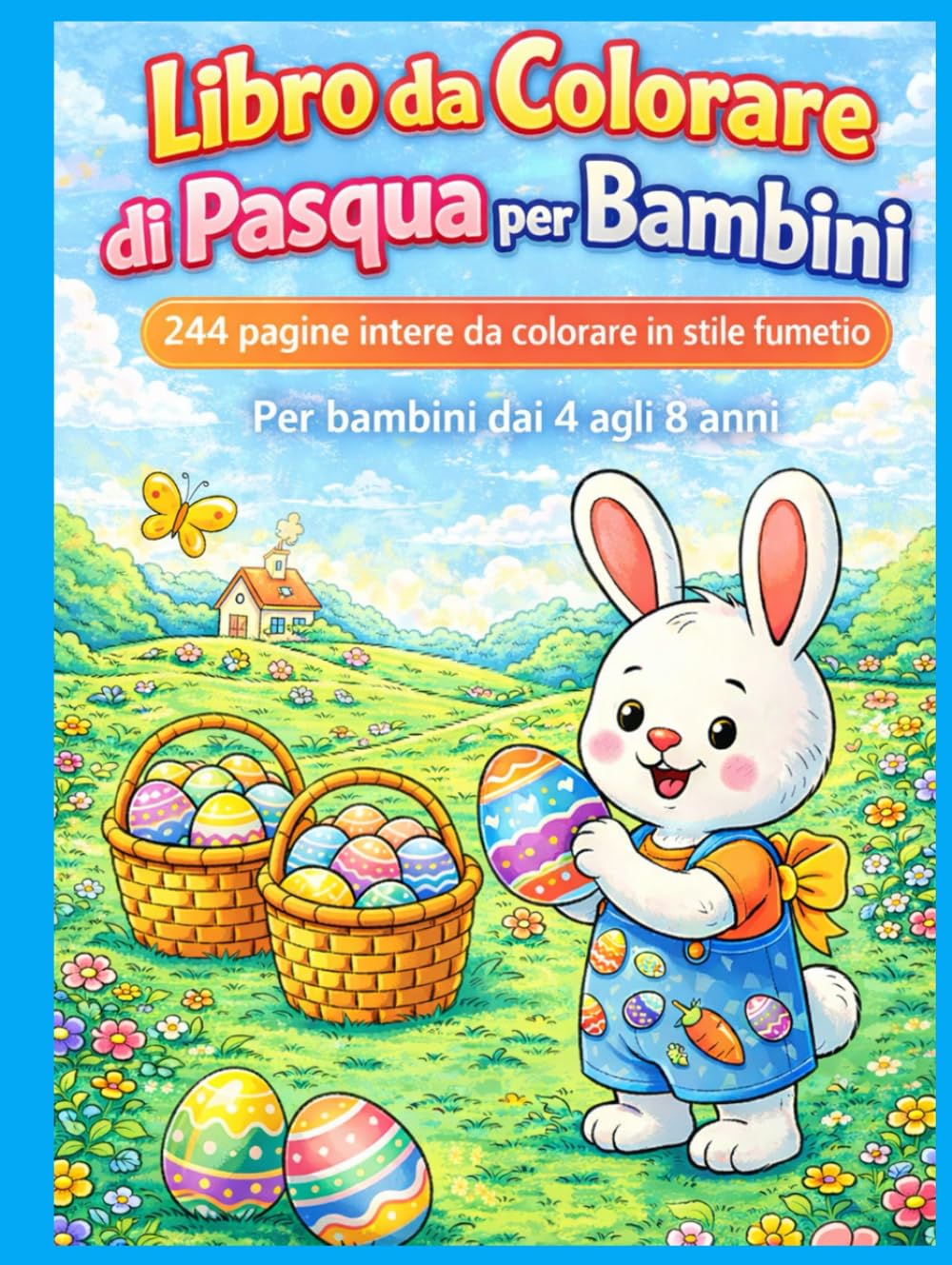 Libro da Colorare di Pasqua per Bambini: 244 pagine intere da colorare in stile fumetto Per bambini dai 4 agli 8 anni (Little World – Avventure per bambini)