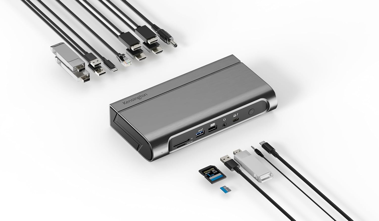 Kensington AD4010T4 Thunderbolt 4, USB4 Docking Station, Quad 4K Display, Up to 100W Power, 2 x HDMI, 2 x DP, 2.5Gbps Ethernet, SD Card Reader, Compatible with Windows and macOS (K32852EU)