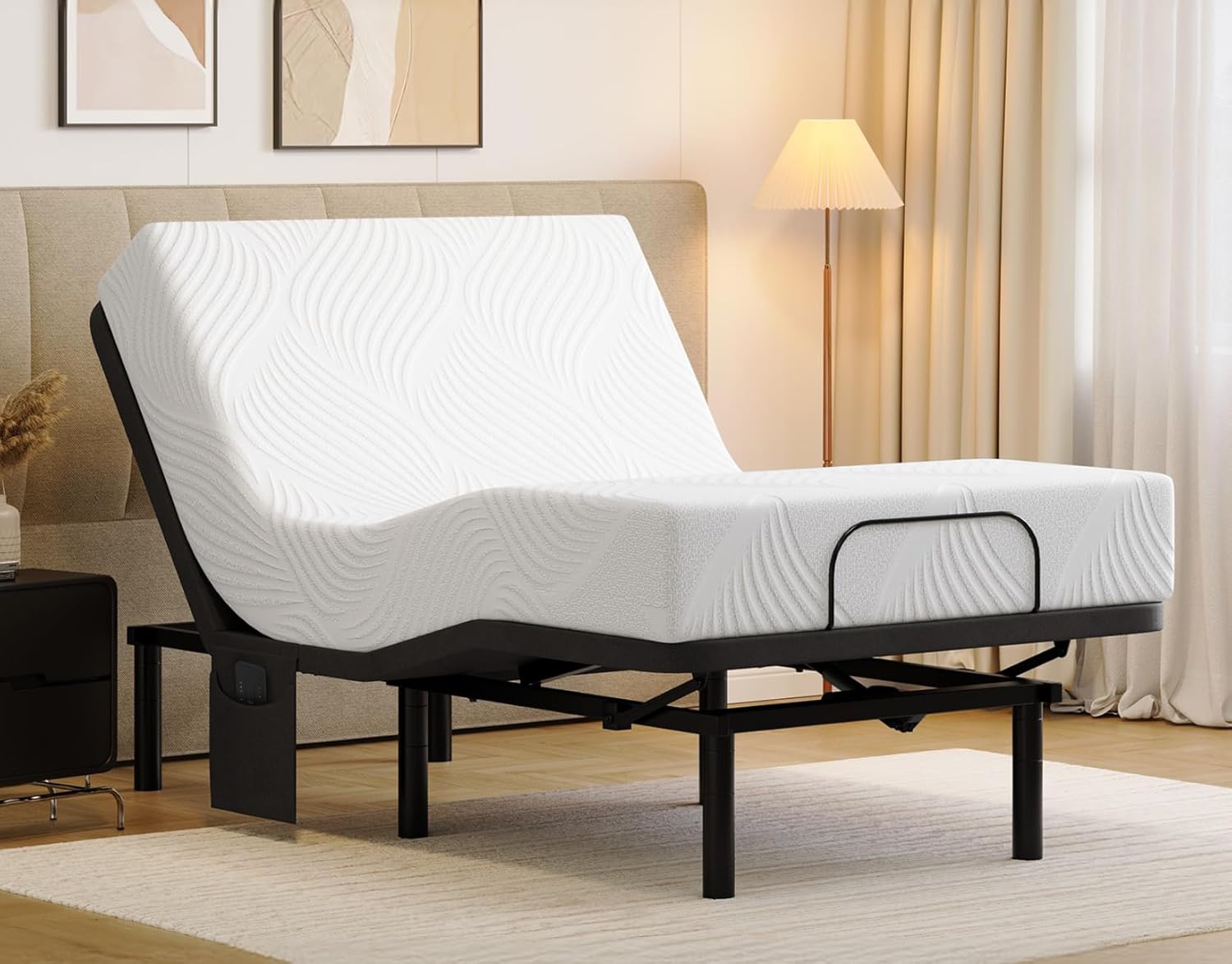 koorlian Adjustable Bed Frame Twin XL with 5 Height Options
