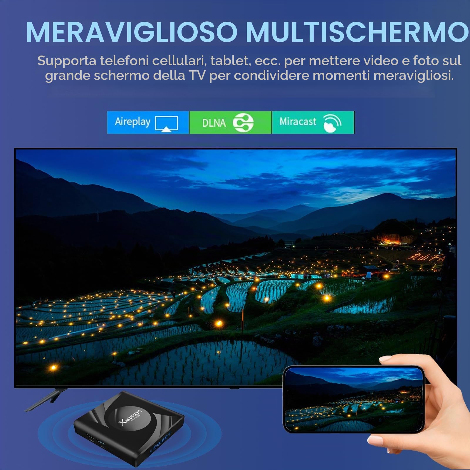 Android tv box,X13 PRO Android 13.0 tv box 4GB RAM 32GB ROM RK3528 Quad-Core 64bit Cortex-A53 Mali 450 MP2 GPU Support 2.4/5.0GHz WIFI BT5.0 10/100M Ethernet H.265 8K 3D 1080P DLNA HDMI 2.0 USB 3.0