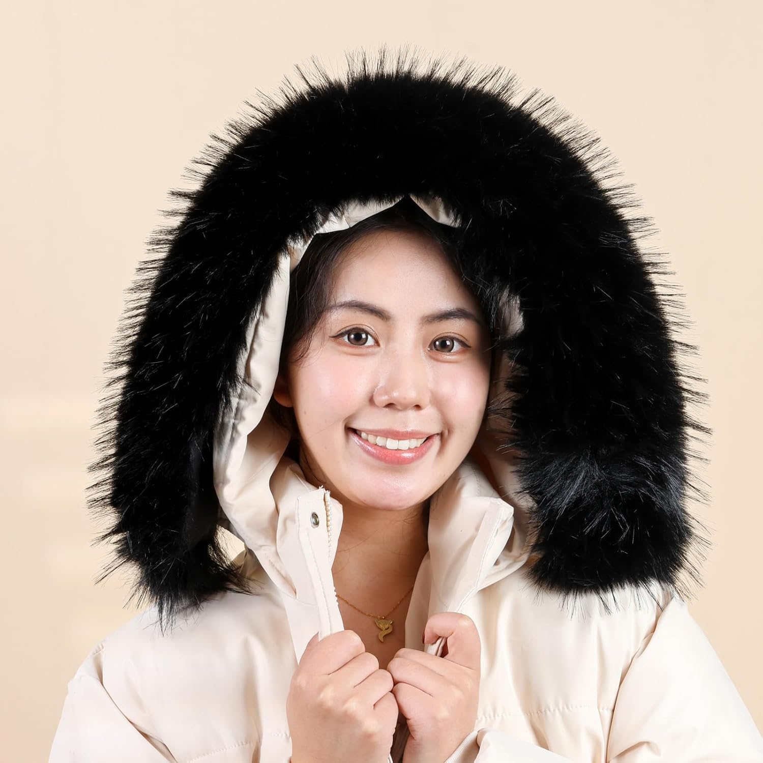 Faux Fur Collar Women Trim for Hood Replacement for Winter Coat Parka Jackets Unisex Like Real Fur Soft Fluffy - Image 2