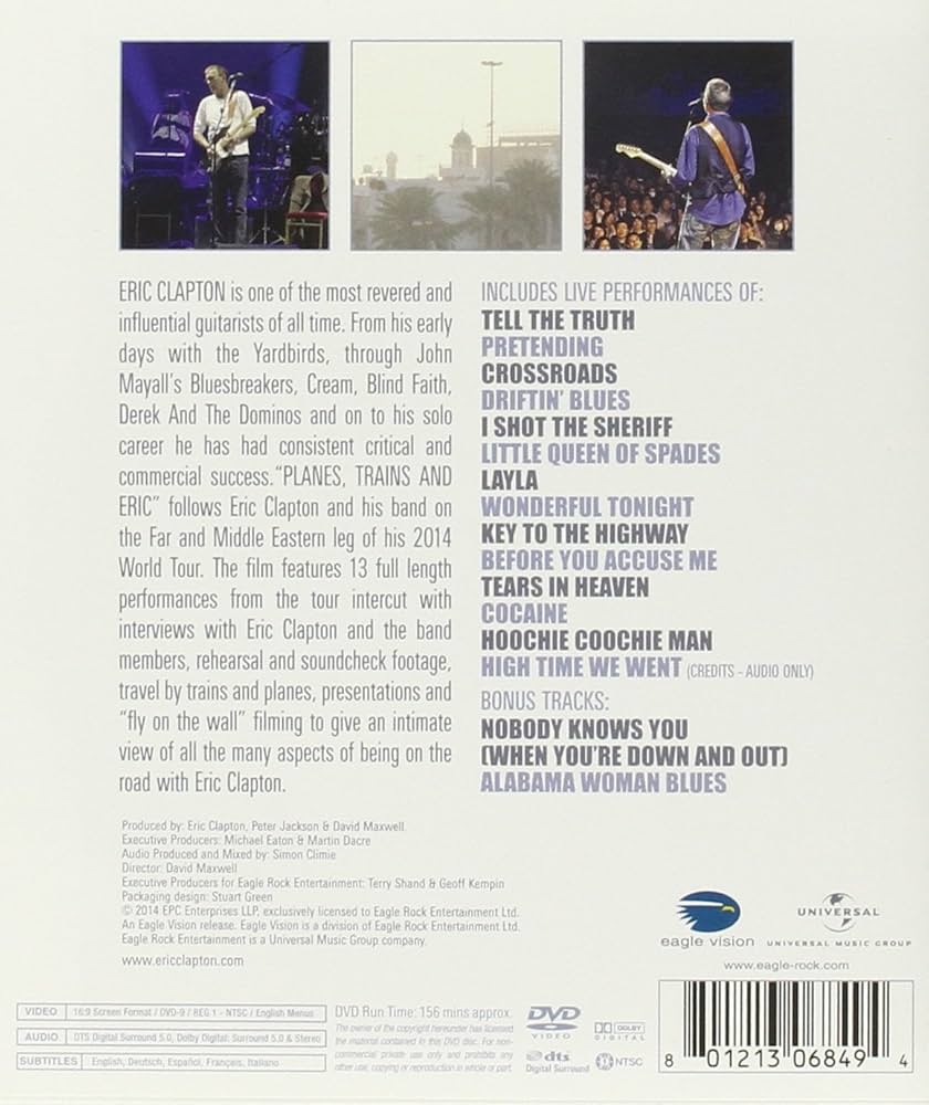 ERIC CLAPTON✨PLANES, TRAINS AND ERIC✨ Eric Clapton – Planes, Trains And Eric – Blu-ray (DTS-HD