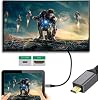 CY Cable 4K Type-D Micro HDMI 1.4 macho con ángulo de 90 grados hacia arriba a HDMI hembra para cámara DV, MP4, PC portátil, HDTV 5