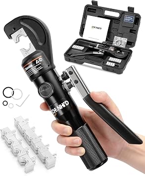Hydraulic Wire Battery Cable Lug Terminal Crimper- 9 Dies for 12 AWG to 2/0 Electrical Terminal Cables Crimping Tool Kit 1/16 1/8 3/16 Stainless Steel Cable Railing Tool