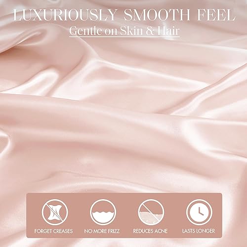 Miniatura 4 de Madison Park Essentials Juego de 2 fundas de almohada de satén para cabello y piel, lujosamente suave, sedosa con brillo natural, fresca al tacto,