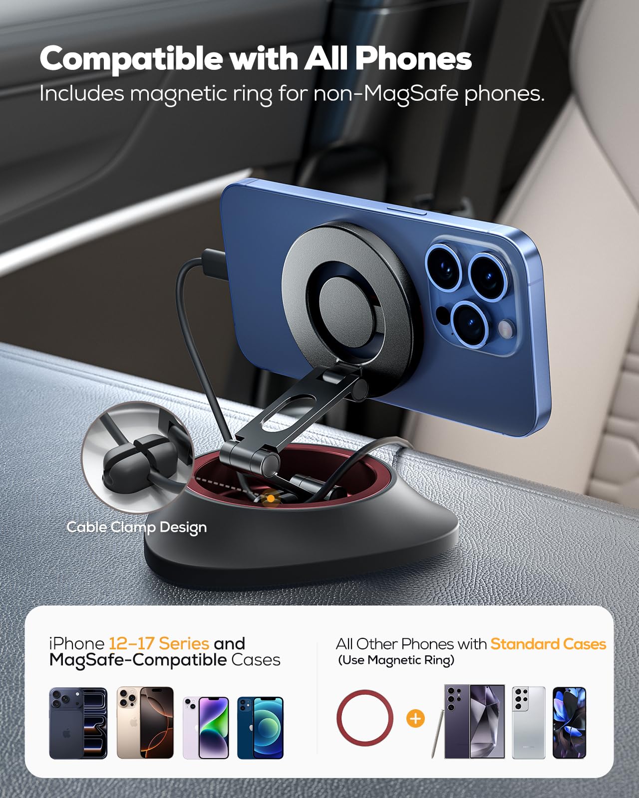 Amazon.com: Nulaxy S08 Magsafe Car Mount & LS18 Laptop Stand for