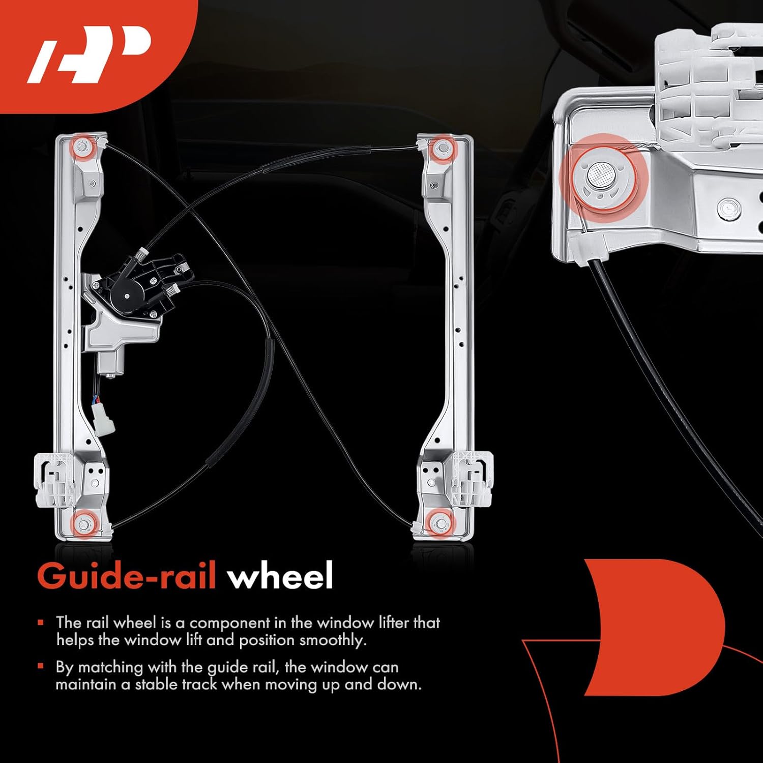 A-Premium Power Window Regulator with Motor Front Driver Side Compatible with Ford F-150 2015-2019 F-250 F-350 F-450 F-550 Super Duty 2017-2019