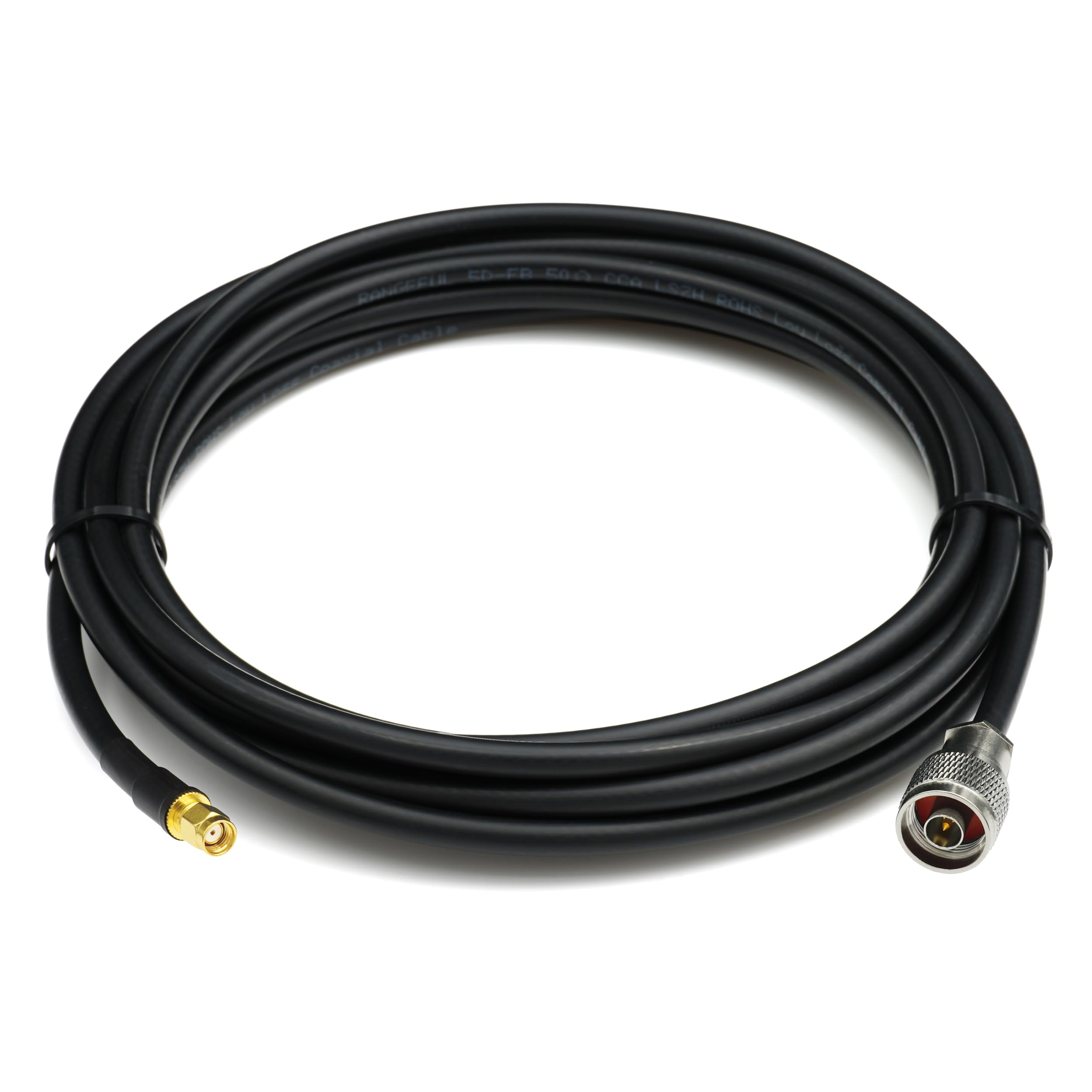 RP-SMA 15m Rallonge Antenne WiFi Cable Coaxial RPSMA Mâle à N Male Câble Extension Ø7.5mm à Faible Perte 5D-FB 50 Ohm pour Routeur WiFi Caméra IP Carte Réseau sans Fil Mini PC PCIE