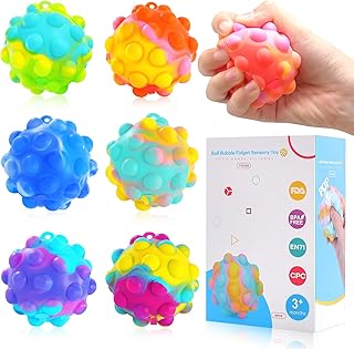 Pop Fidget Toys Its Ball Toy 6 PCS 3D Stress Balls It Pop Fidgets Pack Party Favors for Kids Toys Autism Sensory Toys Bulk Squeeze Toys Toddler Toys for Boys Adult Stress Relief Easter Basket Stuffers