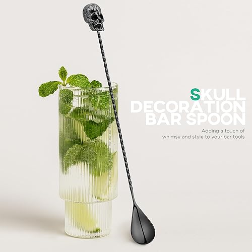 Miniatura 5 de Homestia Juego de 4 muddler de calavera, de acero inoxidable 304 de 10 pulgadas, para mojito y bebidas de frutas, juego de herramientas de bar para