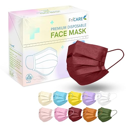 FriCARE Mascarillas desechables para adultos, 4 capas ASTM nivel 3, elegibles para FSA HSA, protección contra alergias, envueltas individualmente,