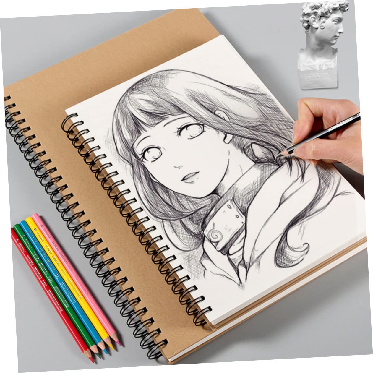 Gatuida 1pezzi Libro Spirale per Disegno Album da Disegno per Studenti Libro da Pittura per Ragazza Realizzato in Materiale di Leggero e Portatile per Viaggi e Attività all Aperto