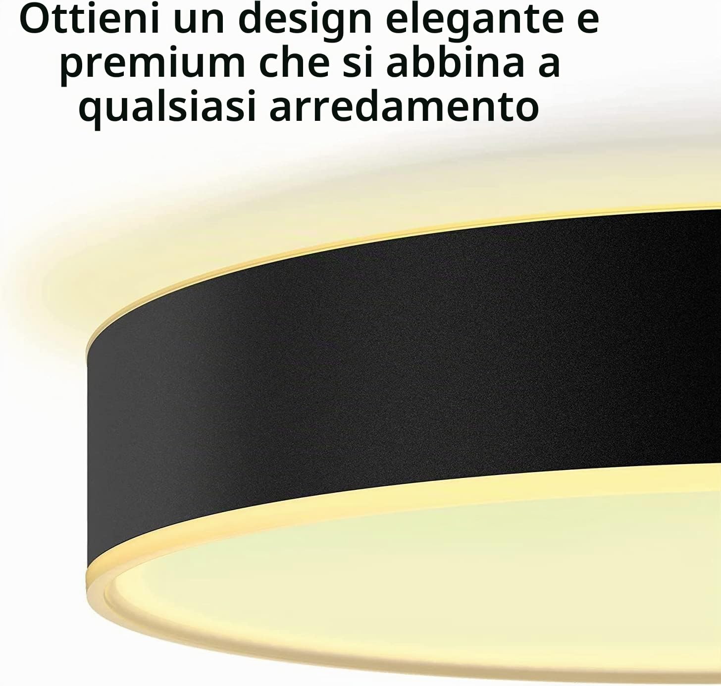 Philips Hue Enrave, Plafoniera Smart LED, Media, Nero | Luce bianca da calda a fredda, 19.2 W, Controllo vocale e via Bluetooth, Telecomando Dimmer Switch incluso, Smart Home