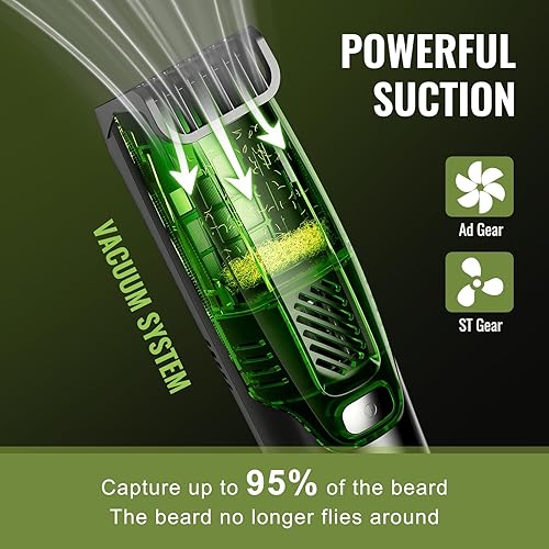 Miniatura 4 de Cortadora de barba prémium para hombres, kit de afeitadora eléctrica al vacío para hombres, 20 niveles ajustables, afeitadora en húmedo y seco,