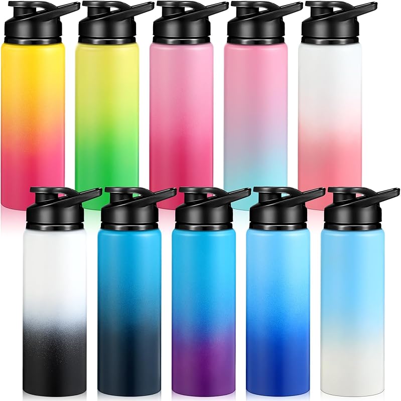 Mimorou 25oz Reusable Aluminum Water Bottles Bulk | Multicolor Outdoor Sports Water Bottles Lightweight Metal Drinkware for Travel Gym Hiking Cycling Camping Fishing