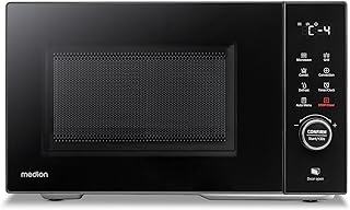 Microwave with grill and hot air (23 liters, 900 watts, 1000 watts grill, 1680 watts hot air function, 11 automatic programs, 5 power levels, defrost function, stainless steel, MD120