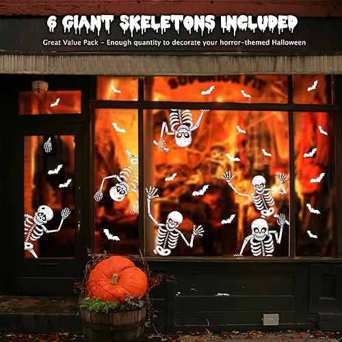 Miniatura 10 de Decoraciones de Hocus Pocus, calcomanías de ventana de Halloween, 9 hojas, 91 piezas de calcomanías de Hocus Pocus de doble cara, calcomanías de