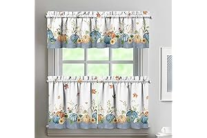 Fall Thanksgiving Kitchen Curtain Valance 3 Piece Set: Adorn Your Kitchen with Autumnal Charm