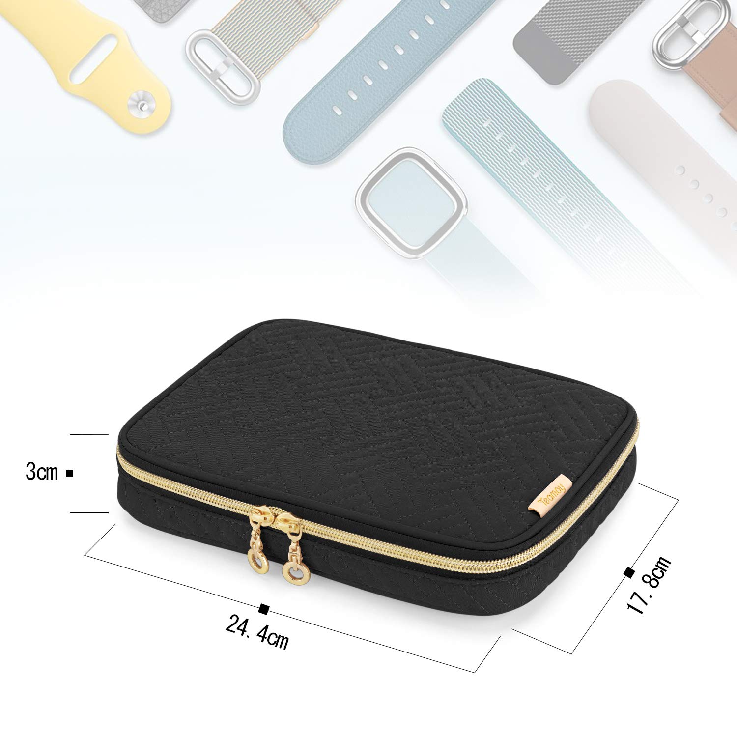 Teamoy Borsa da Viaggio Compatibile con 12pcs Cinturino Apple Watch 38mm/40mm/42mm/44mm, Cinturino Mi band 4/5 e Altri Accessori per Smartwatches