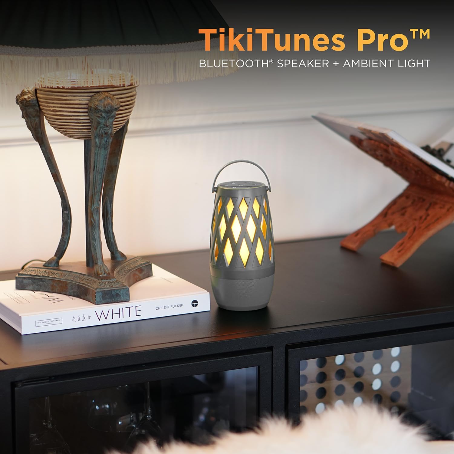 Limitless TikiTunes Pro Portable Bluetooth 10-Watt Speaker with 3-Mode LED Flame Light, Pair up to 100 Speakers, 4000 mAh Battery for iPhone/iPad/Android (Graphite) - Image 2